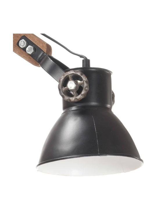 vidaXL Vintage Lamp Wall with Socket E27 Black 16cm