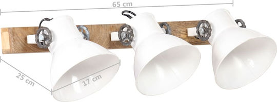 vidaXL Classic Lamp Wall with Socket E27 White 65x25cm