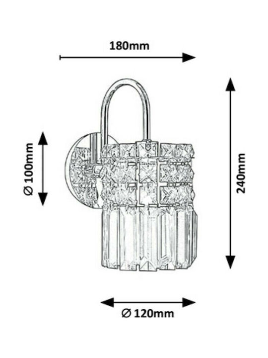 Rabalux Rosanna Modern Lamp Wall with Socket G9 Transparent 12cm