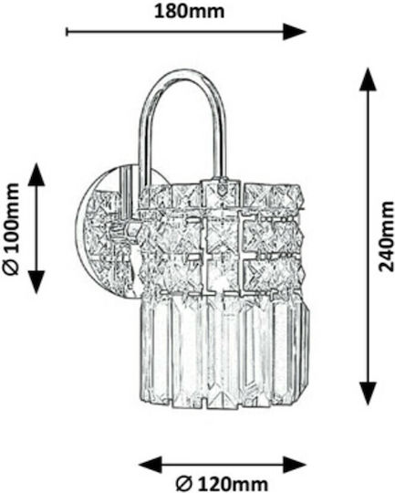 Rabalux Rosanna Modern Lamp Wall with Socket G9 Transparent 12cm