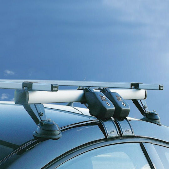 La Prealpina Aluminum Car Roof Bar Calypso 3D Set with Roof Rack Legs and Lock Silver