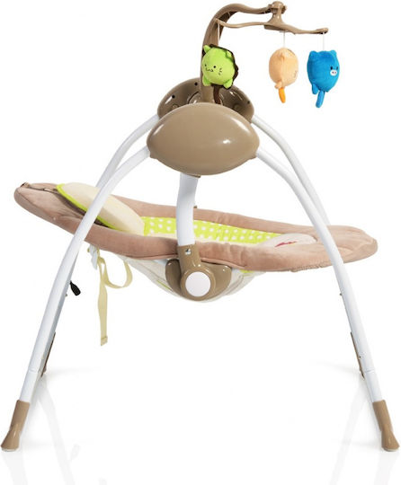 Cangaroo Electric Baby Relax Swing Swing Plus with Music Cappuccino for Child up to 9kg