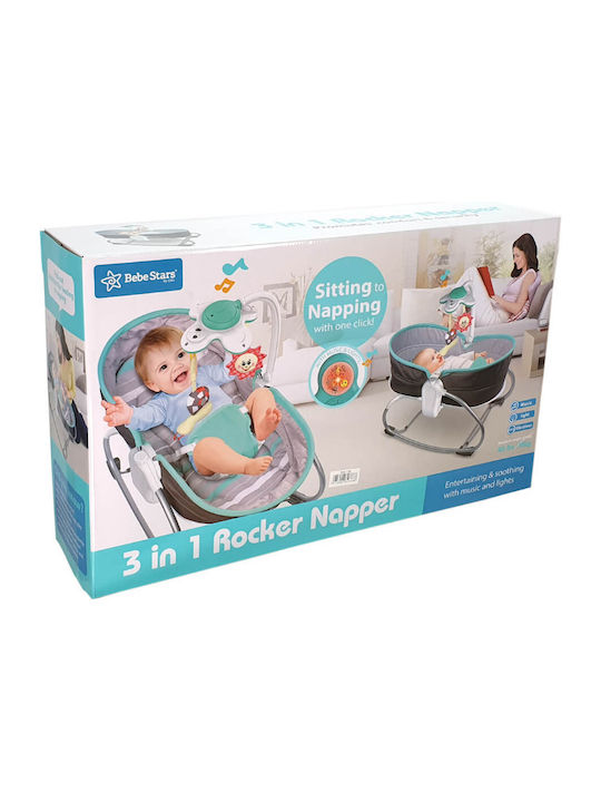 Bebe Stars Electric Baby Relax Snooze with Music and Vibration Grey for Child up to 9kg