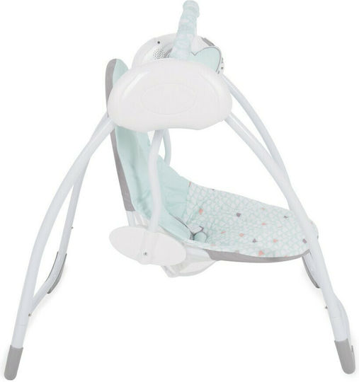 Kikka Boo Elektrisch Baby Relax Schaukel Felice mit Musik und Vibration Green Elephant für Kind bis 9kg