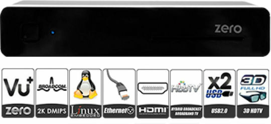 VU+ Δορυφορικός Αποκωδικοποιητής Zero Full HD (1080p) DVB-S2 με Λειτουργία Εγγραφής PVR σε Μαύρο Χρώμα