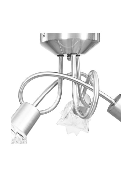 vidaXL Ceiling Mount Light Silver with Socket E14