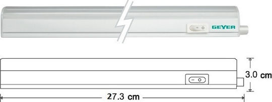 Geyer Under-Cabinet LED Light 8W Warm White with Switch 57.3cm