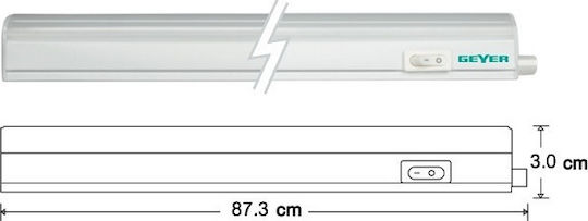 Geyer Under-Cabinet LED Light 10W Warm White with Switch 90cm