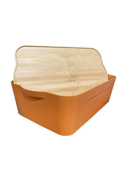 Sidirela Plastic Storage Box with Lid Orange 41x28x14cm 1pcs