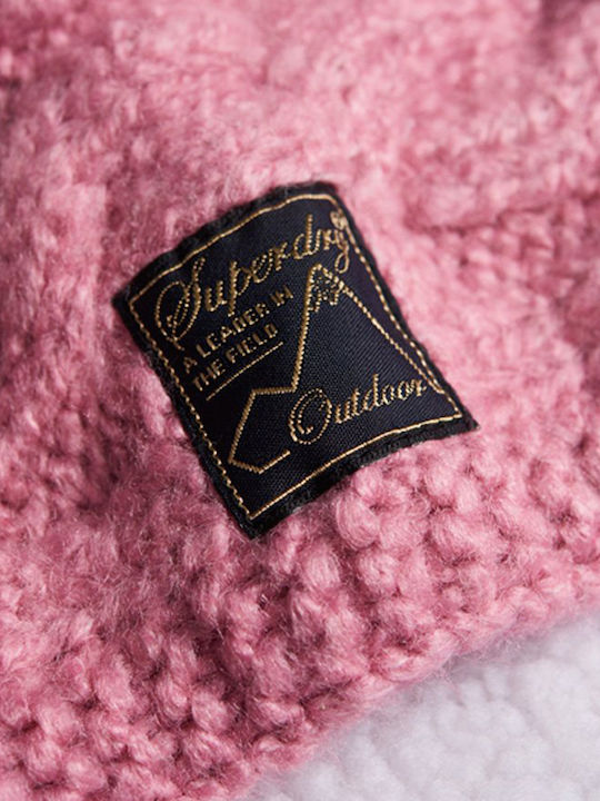 Tweed Cable Snood Frauen Wollschal Hals Rosa