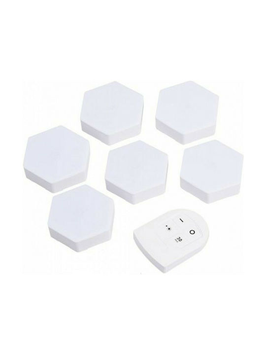 Decorative Lamp Hexagon White 6pcs