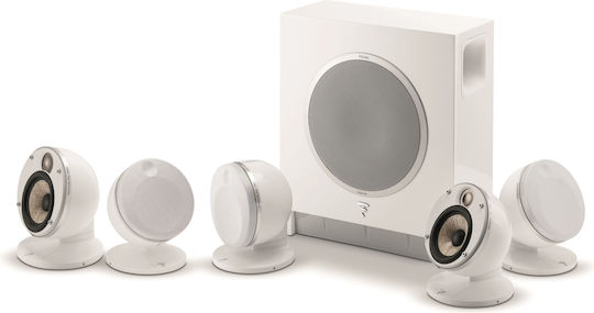 Focal Σετ Ηχείων Home Cinema 5.1 Dome Flax 100W White & Sub Air