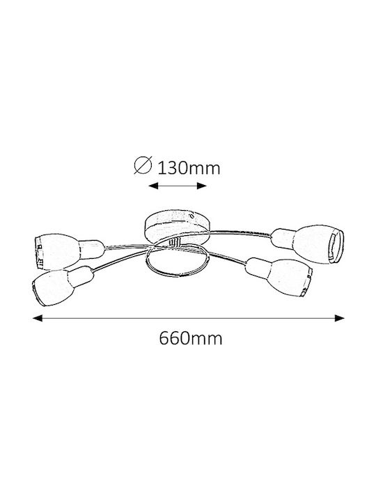 Rabalux Modern Metal Ceiling Light with Socket E27 52pcs Silver