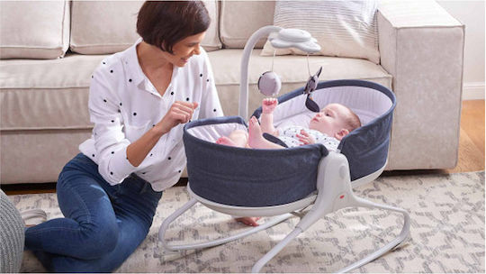 Tiny Love Електрически Релакс Бебе Napper с Вибрация Деним за Дете до 18кг