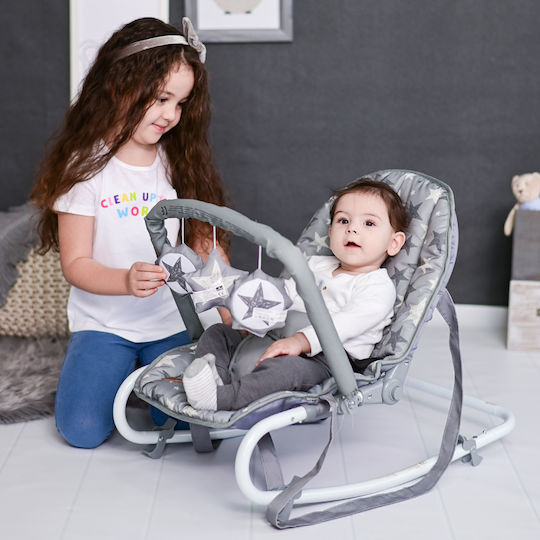 Lorelli Manual Baby Relax Eliza Luxe Frosty Green Stars for Child up to 9kg