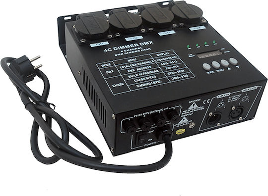 Fos Technologies FOS 4ch DMX Dimmer für Lichtkonsole mit 4 Steuerkanälen / 1 XLR-Eingang