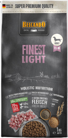 Belcando Finest Light 4kg Dry Food Diet, Grain-Free for Adult Dogs with Poultry and Rice