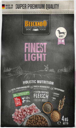 Belcando Finest Light 4kg Dry Food Diet, Grain-Free for Adult Dogs with Poultry and Rice