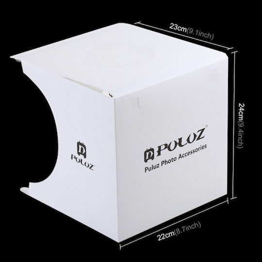 Puluz Photo Box Lighted with Multiple Backrounds 2 LED Panels 1100LM 22x23x24cm