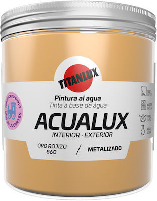 Titan Acualux Metal Vopsea acrilică Aur pentru Lemn Μεταλλικό Oro Rojizo No860 250ml