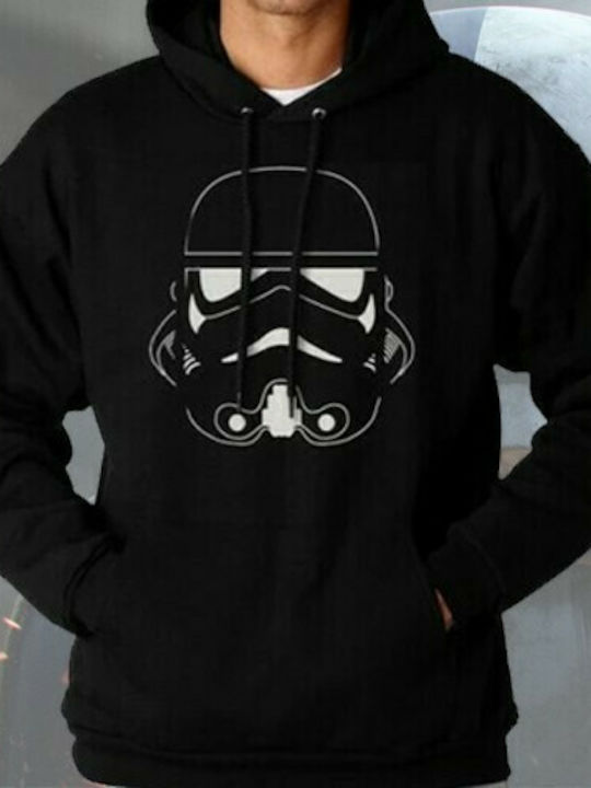 Star Wars Trooper Head Φούτερ με Κουκούλα σε Μαύρο χρώμα