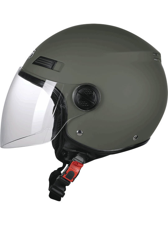 Pilot Fazer Military Green Matt Κράνος Μηχανής Jet ECE 22.06 900gr