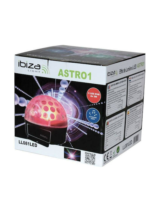 Ibiza Sound Astro 1 Lustră Decorativă Lumină de petrecere Negru