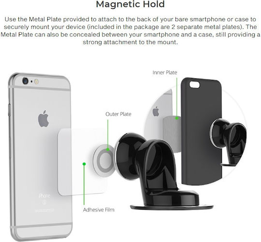 iOttie Βάση Κινητού Αυτοκινήτου iTap Magnetic Dashboard Car Mount Holder με Μαγνήτη