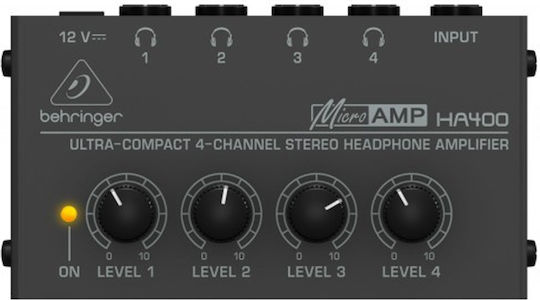 Behringer HA400 Portable Analog Headphone Amplifier 4 Channels with Jack 6.3mm