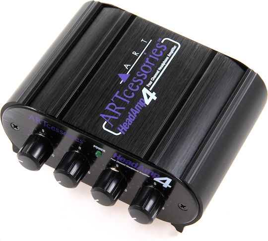 ART Pro Audio HeadAmp 4 Portable Analog Headphone Amplifier 4 Channels with Jack 3.5mm/6.3mm