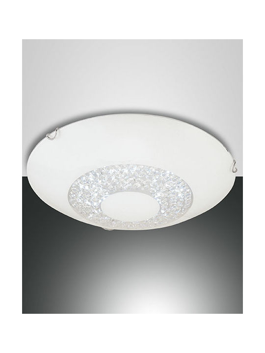 Fabas Luce Momo Klassisch Glas Deckenleuchte mit Integrierter LED Silber