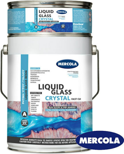 Mercola Liquid Glass Crystal Ρητίνη Δύο Συστατικών UV Resistant 3kg