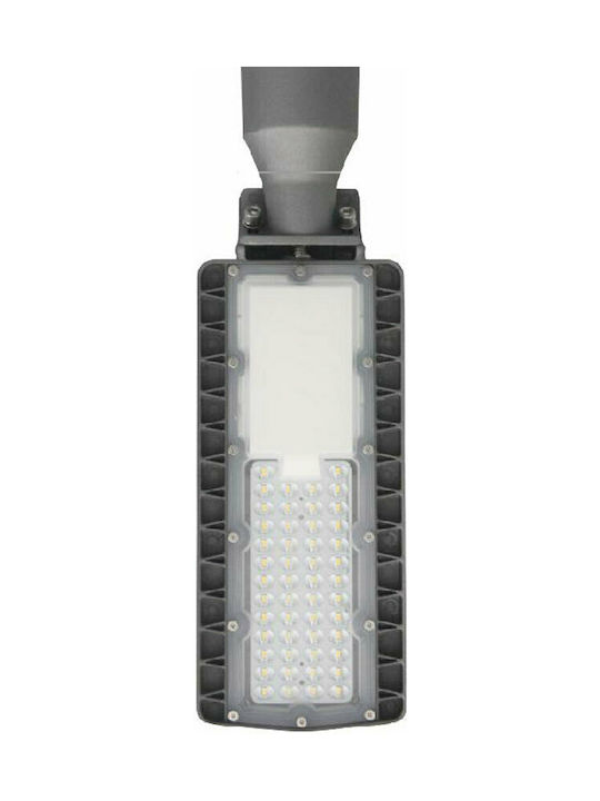 Aca Εξωτερικό Φωτιστικό LED Δρόμου 60W με Φυσικό Λευκό Φως IP66 Γκρι