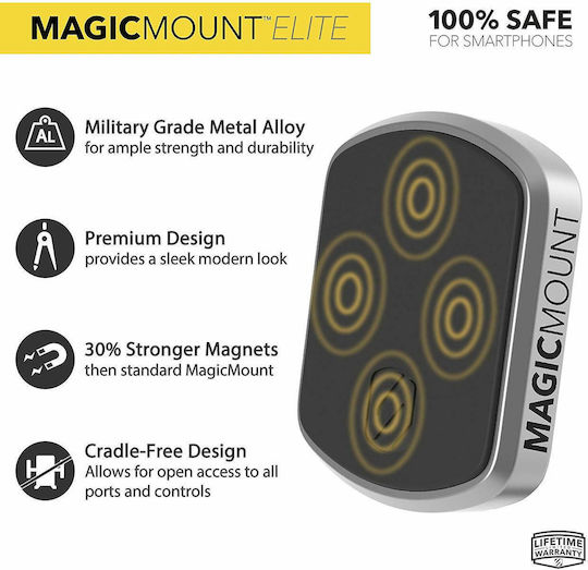 Scosche MagicMount Elite Double Pivot Car Mobile Device Mount with Magnet Grey