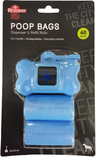 Pet Interest Poop Bags Θήκη για Σακούλες Περιττωμάτων Σκύλου Κόκκαλο Ροζ 40τμχ