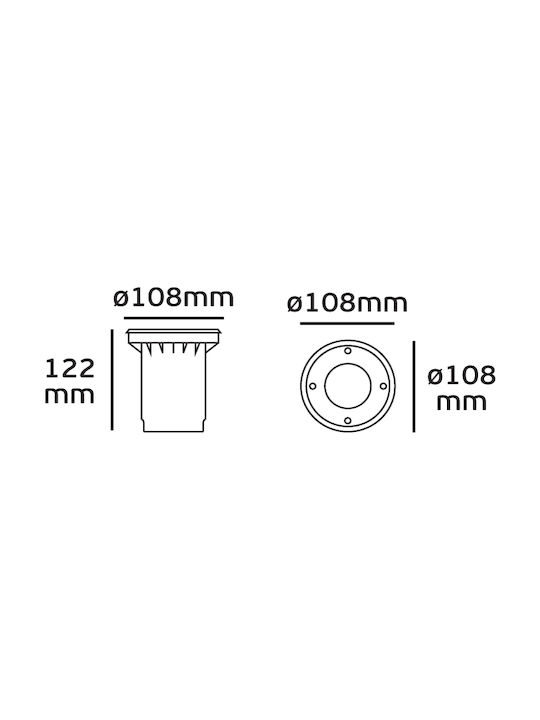 VK Lighting Floor Spot 28W IP67 for GU10 Socket Silver