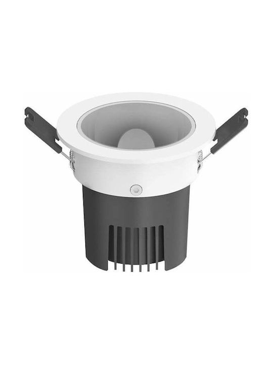 Yeelight Mesh Downlight M2 Round Metallic Recessed Spot with Integrated LED and Adjustable White Light 5W 350lm 75° White 9.3x9.3cm. 1pcs