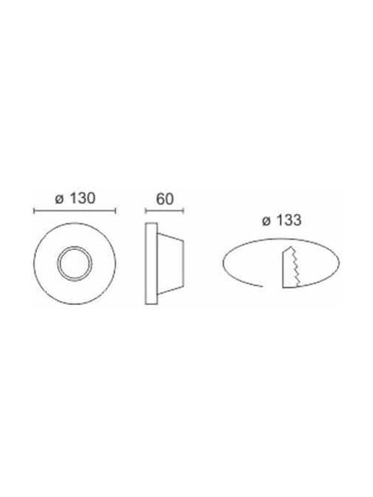 Spot Light Στρογγυλό Γύψινο Χωνευτό Σποτ με Ντουί GU10 Λευκό 13x13εκ. 1τμχ