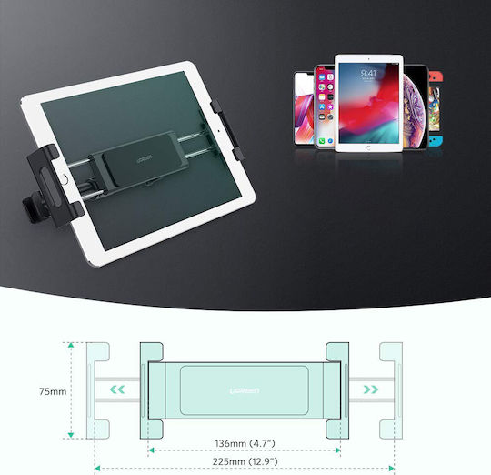 Ugreen Βάση Κινητού & Tablet Αυτοκινήτου 4.7" - 12.9" με Ρυθμιζόμενα Άγκιστρα Μαύρη