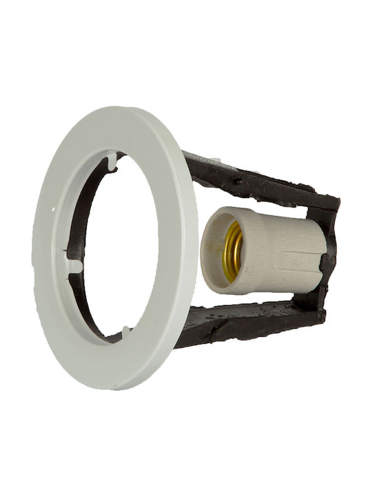 VK Lighting Round Metallic Recessed Spot with Socket E27 R80 White 12.5x12.5cm. 1pcs