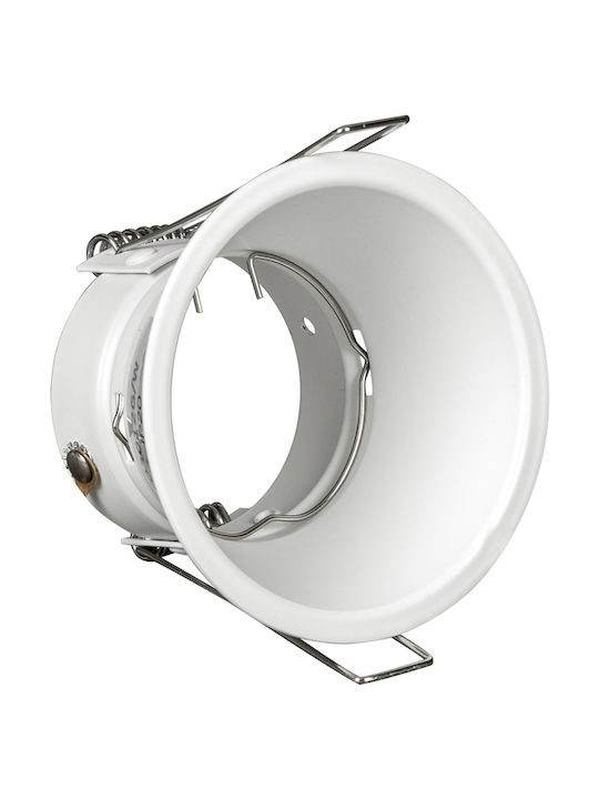 VK Lighting Кръгла Металик Вграден Спот с Патрон GU10 Бял 8.3x8.3см. 1бр