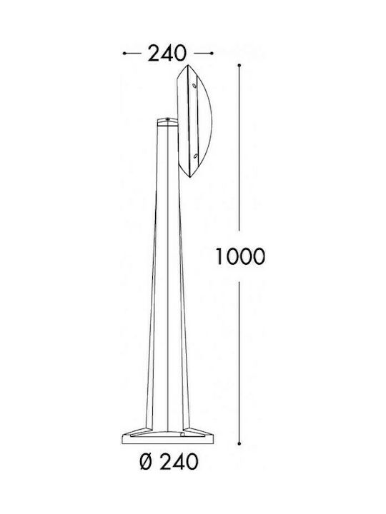 Elmark Outdoor Floor Lamp Small Post IP66 for E27 Socket Black
