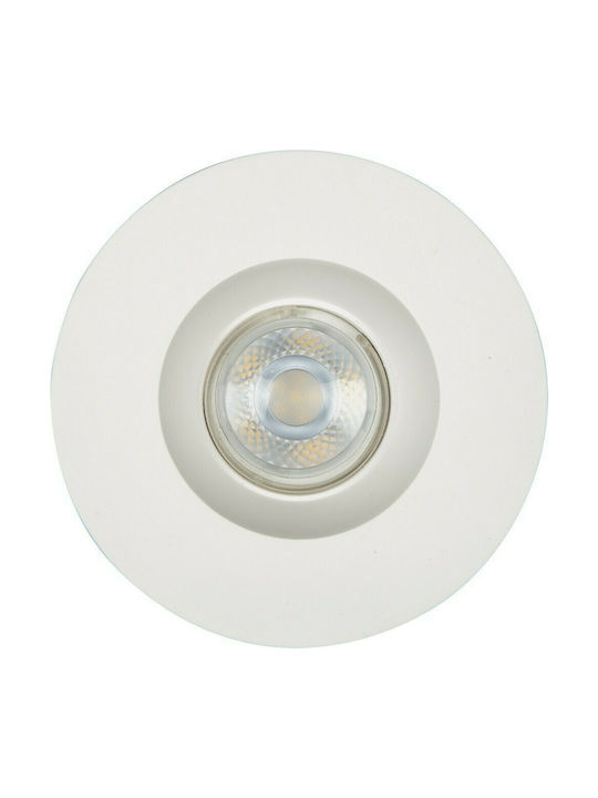 VK Lighting VK/09002 Round Plaster Recessed Spot with Socket GU10 White 13x13cm.