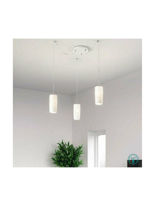 Fabas Luce Marbella Hängelampe Weiß mit Fassung E27