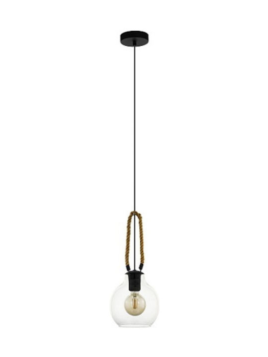 Eglo Roding Pendant Light Single-Light with Rope for Socket E27 Black