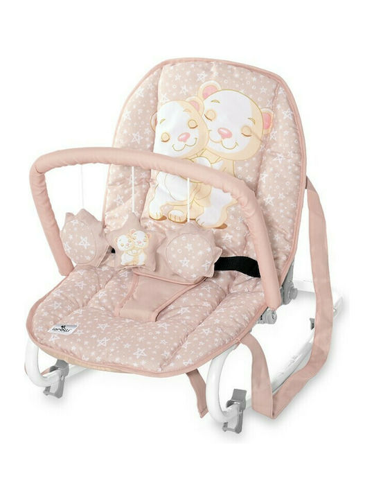 Lorelli Manual Baby Bouncer Eliza Cameo Rose Hug for Babies up to 9kg