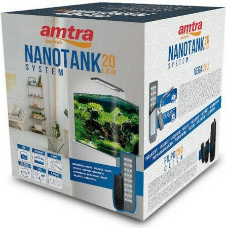 Amtra Nanotank Cube System 20 Fish Aquarium Capacity 18lt with Lighting, Filter and 25x25x30cm