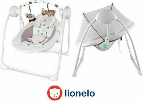 Lionelo Ηλεκτρικό Relax Μωρού Κούνια Ruben με Μουσική Grey & Rose για Παιδί έως 12kg