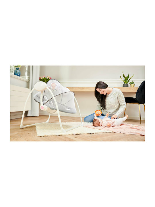 Lionelo Electric Relax pentru Bebeluși Leagăn Ruben cu Muzică Gri și turcoaz pentru Copil până la 12kg