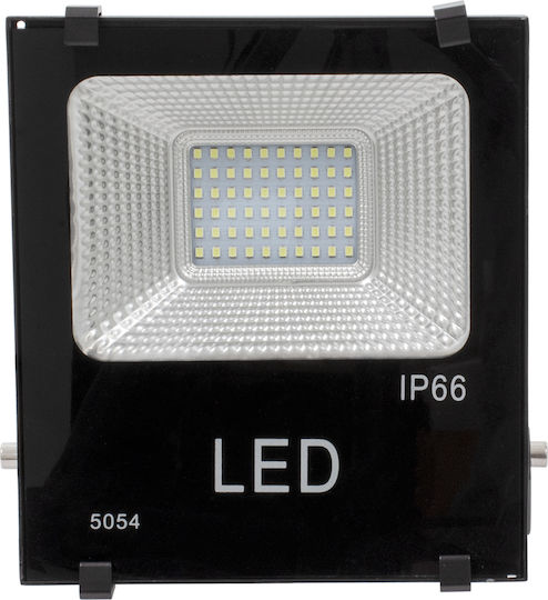 GloboStar Στεγανός Ηλιακός Προβολέας LED 30W Ψυχρό Λευκό 6000K IP66